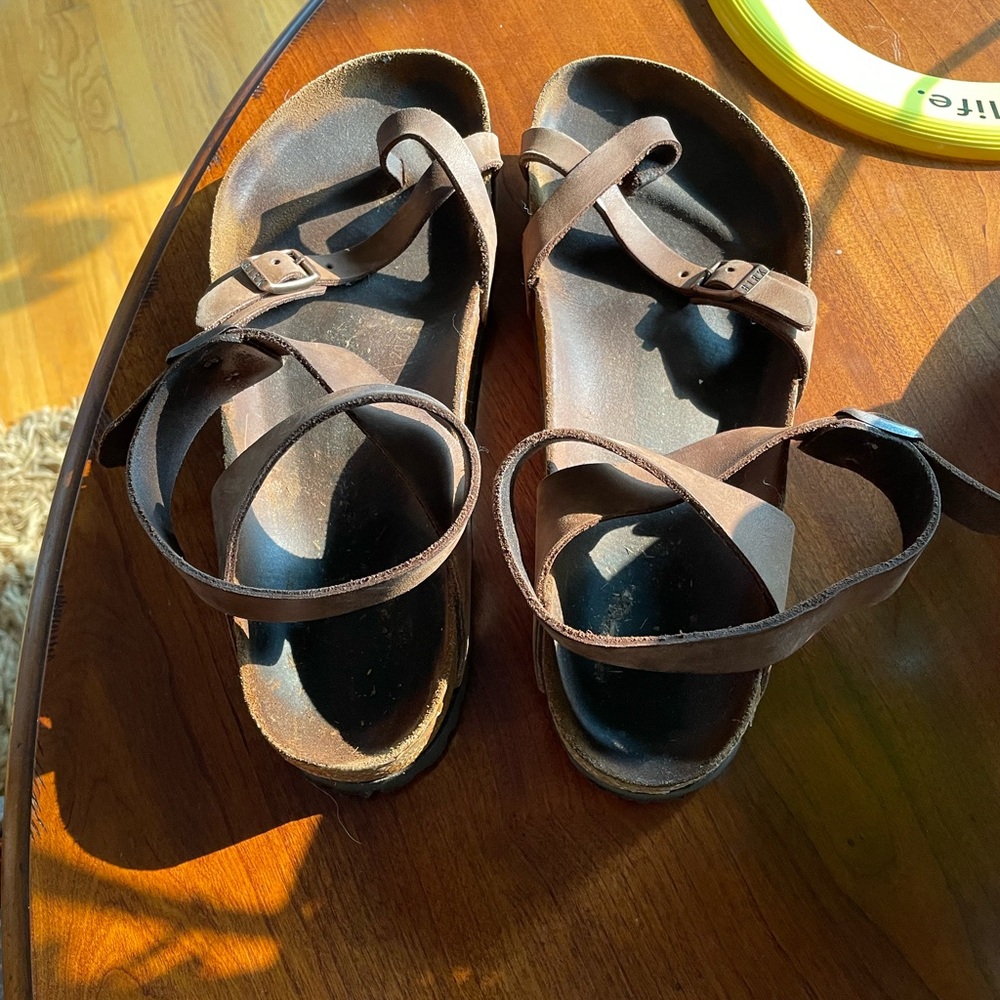 Birkenstock Brown Ankle Strap Leather Sandals